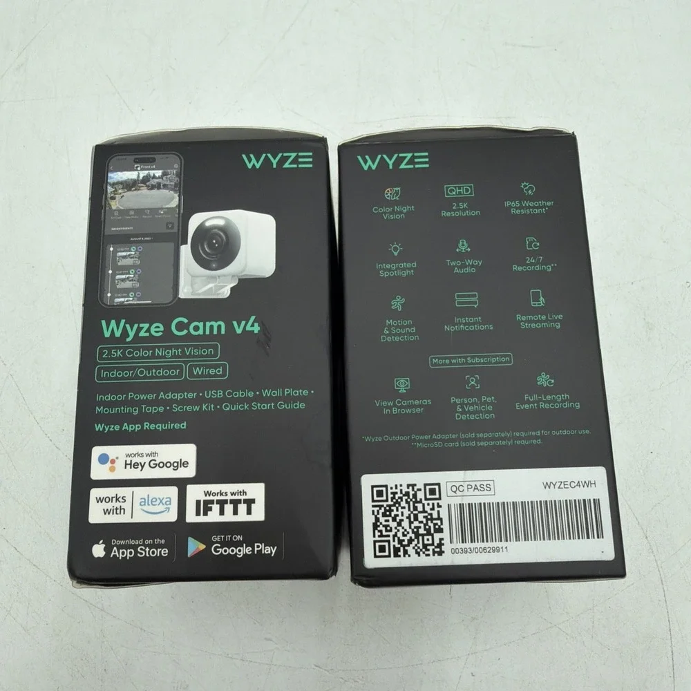 WYZE Cam v4 2.5K HD WiFi Smart Home Security Camera Open Box